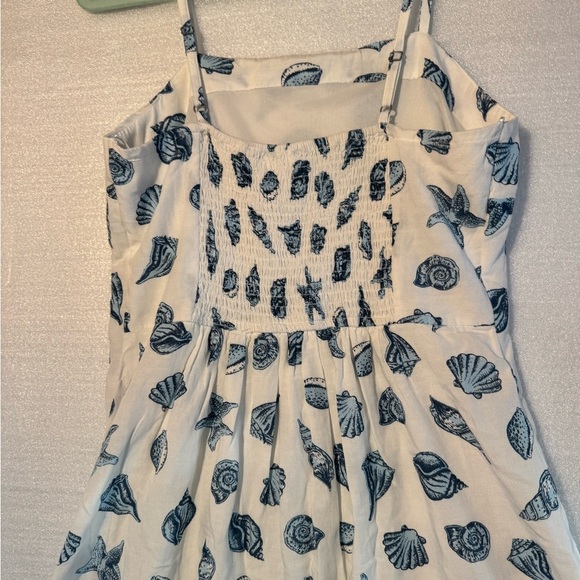 JAPNA Seashell Starfish Blue White MIDI Dress Women’s Size Large - Picture 5 of 7